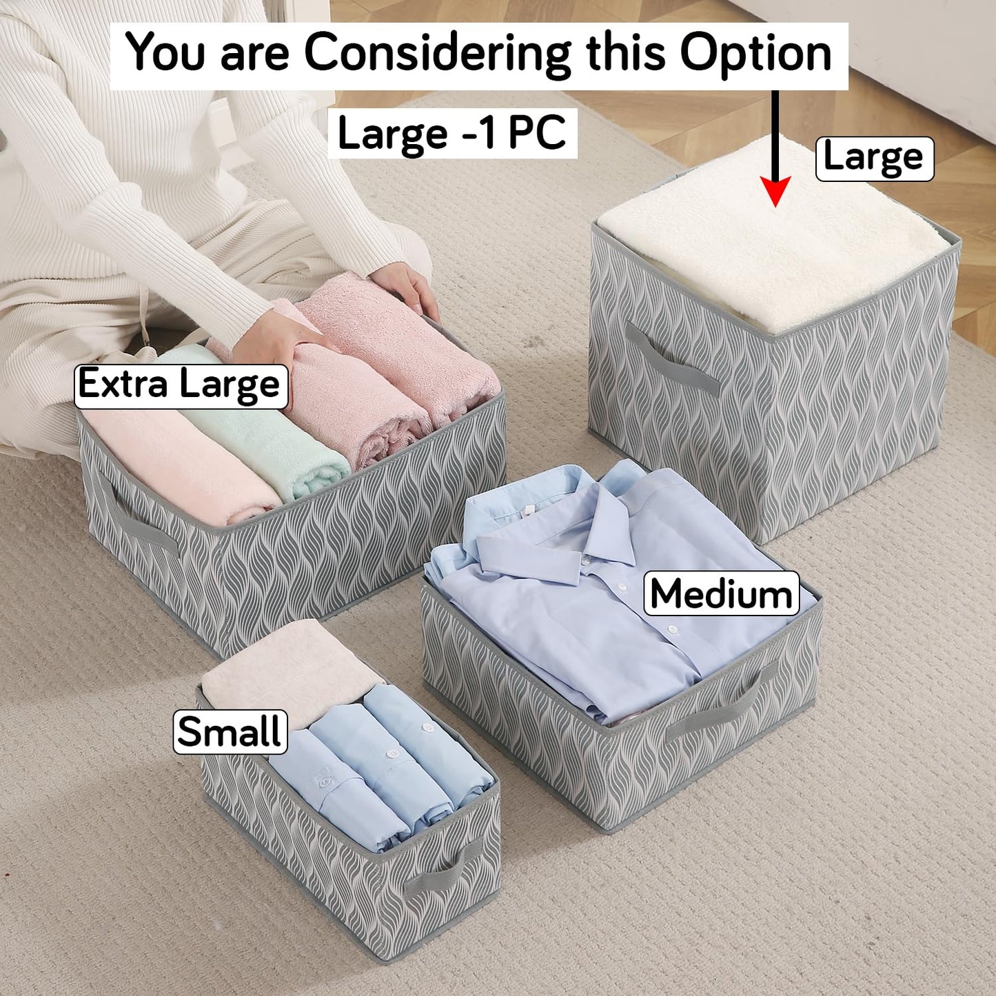 Foldable Clothes Storage Box | Durable Non-Woven Organizer with Handle