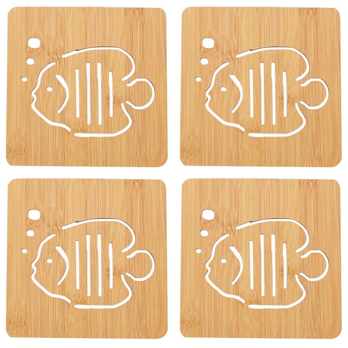 Buy Fish Design Wooden Coasters – Pack of 2/4/6