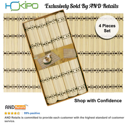 Bamboo Heat Resistant Table Mats Set Of 4, 45 X 30Cm
