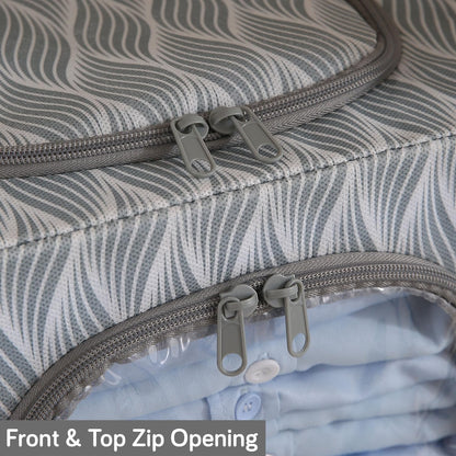 Sturdy, Stackable and Moisture Resistant Non-Woven Cloth Organiser for Storage, Grey Leaves