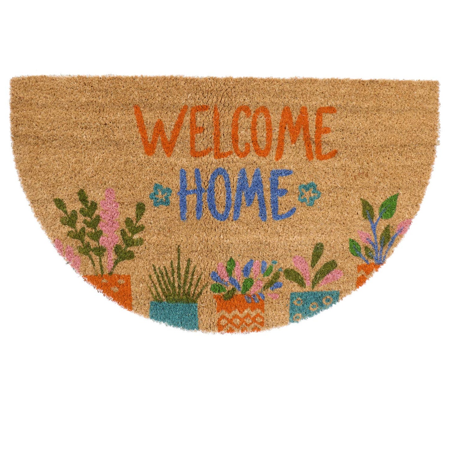 Large 45X75Cm Coir Door Mats For Entrance Big Size Welcome Mat, Welcome Home, Blue (Rectangular)
