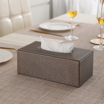 buy premium brown PU leather tissue holder | HOKIPO