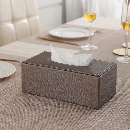 buy premium brown PU leather tissue holder | HOKIPO