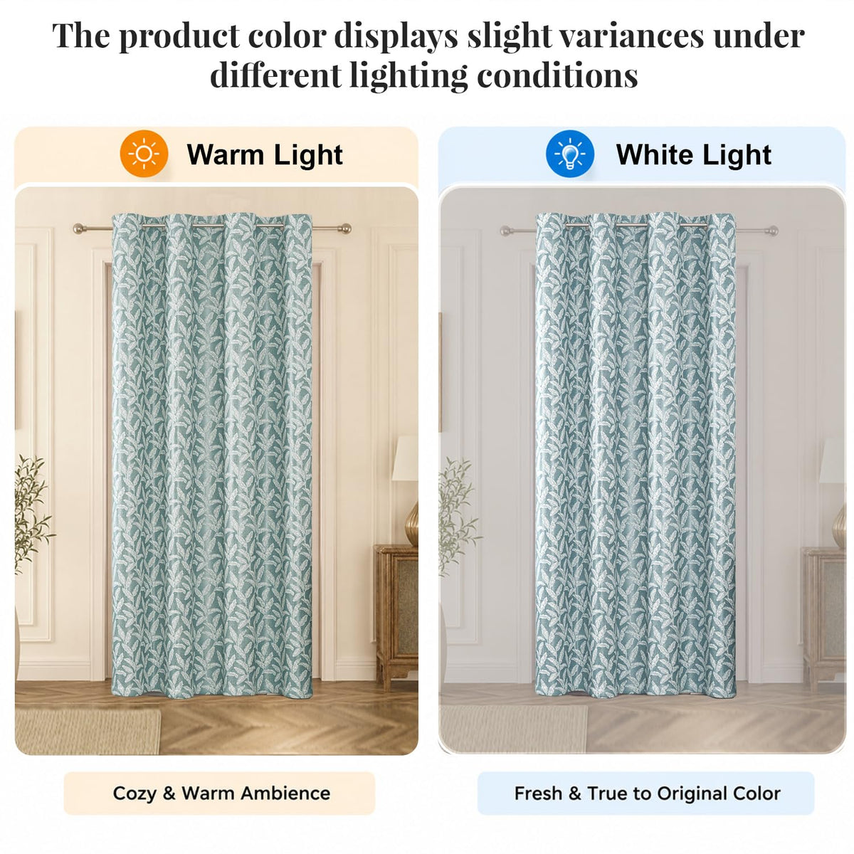 HOKIPO Majestic Eyelet Curtains, 7 Feet Long - Denim Blue - image 6