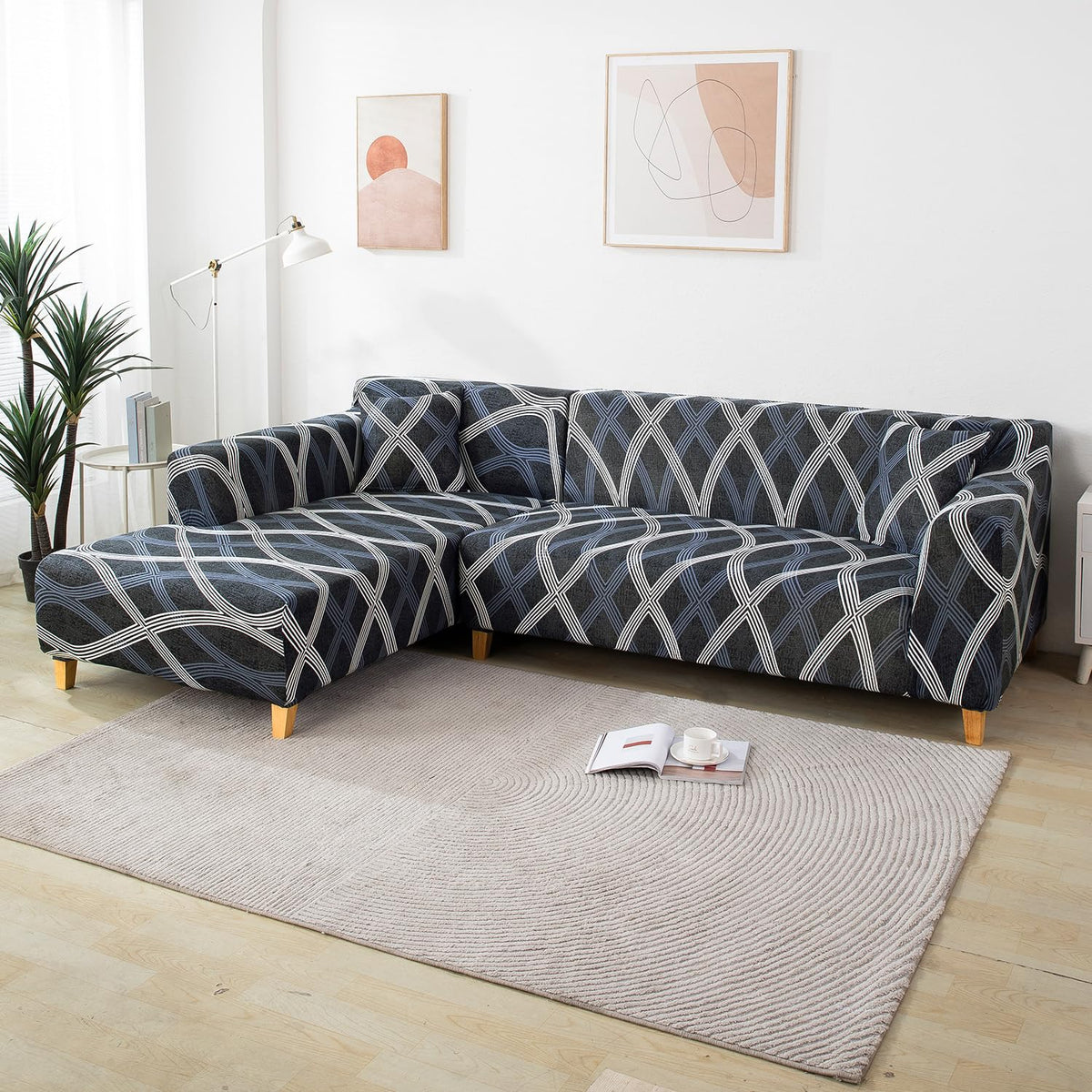 Shadow Grey Printed zippered square sofa pillow covers