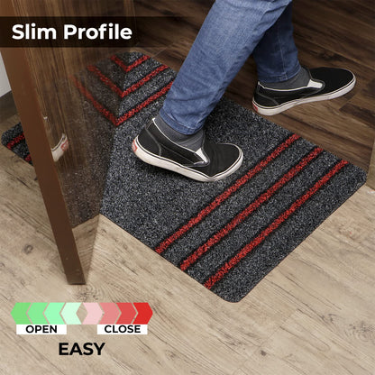 Rubber Back Dirt Trapper Rectangular Doormats For Entrance Big Size, Black, 48X78 Cm