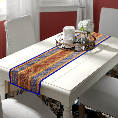 Natural Handmade Madurkathi Table Runner for Dining Table, Centre Table, Coffee Table, Teapoy,  Blue