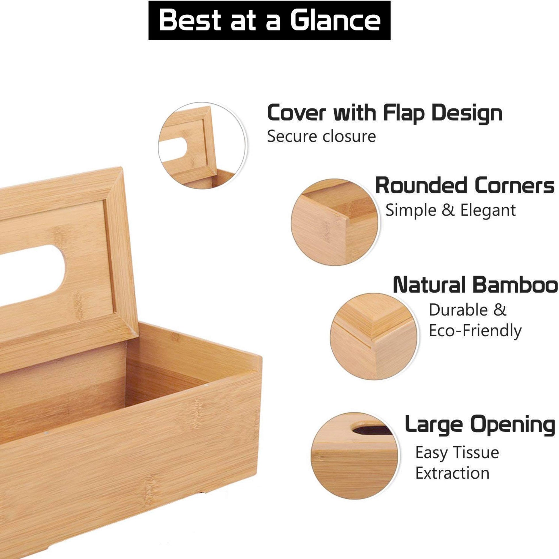 Buy premium rectangular wooden tissue box | HOKIPO