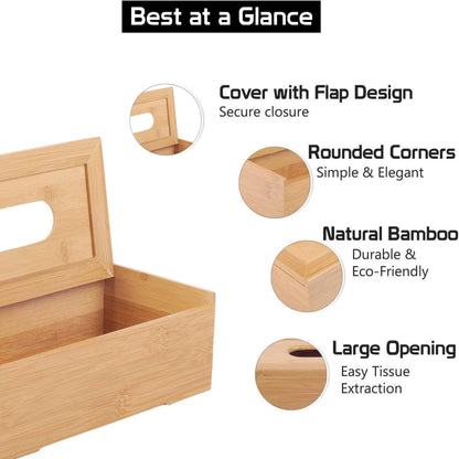 Buy premium rectangular wooden tissue box | HOKIPO