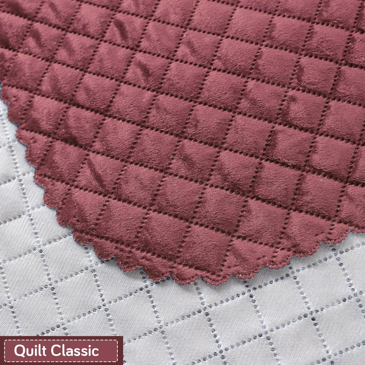 Quilt Classic 5-Seater Sofa Cover (3+1+1), Pink
