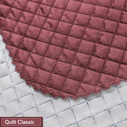 Quilt Classic 5-Seater Sofa Cover (3+1+1), Pink