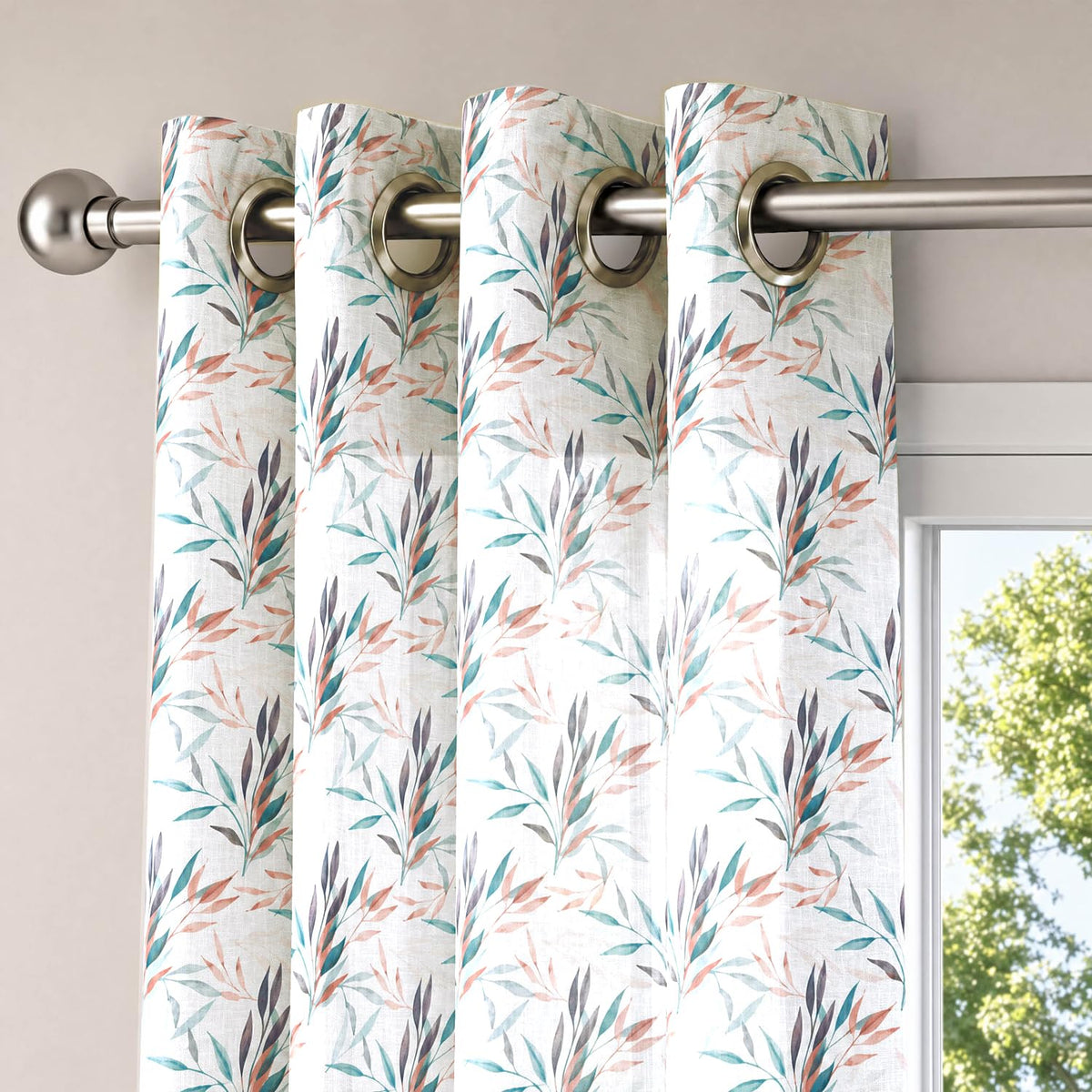 HOKIPO Petals & Poetry Sheer Curtains, 7 Feet Long - Willow Breeze - image 6