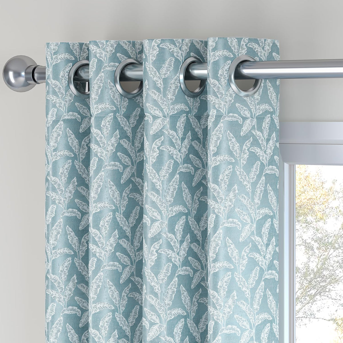 HOKIPO Majestic Eyelet Curtains, 7 Feet Long - Denim Blue - image 7