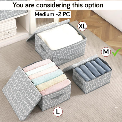 Foldable Cloth Storage Box | Wardrobe Organizer with Lid