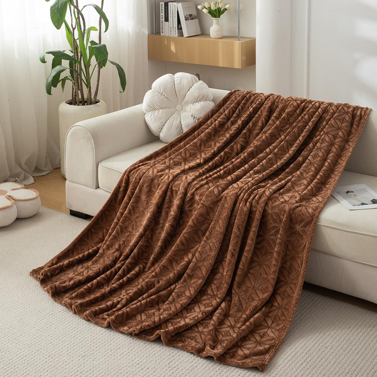 Brown Colour Blankets - sofa makeover| HOKIPO
