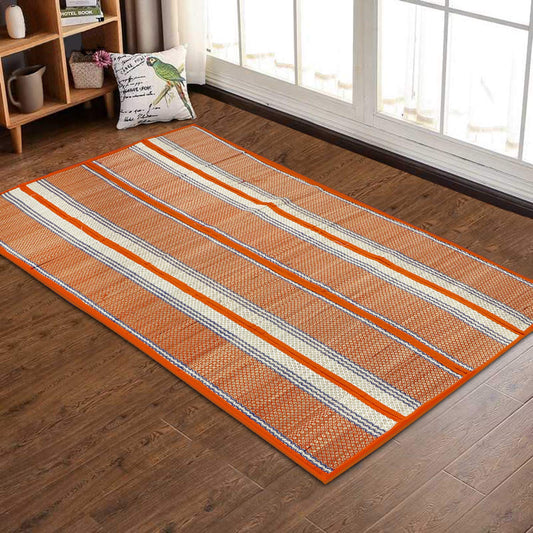 Natural Handmade Madurkathi Large Chatai Mats for Home, Orange