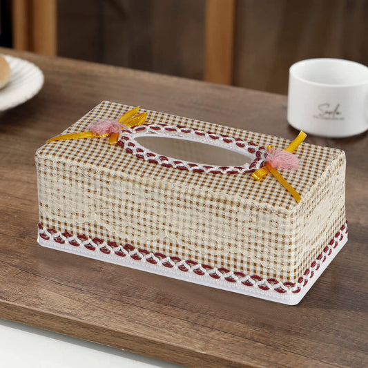 Plastic Tissue Paper Box Holder, Brown