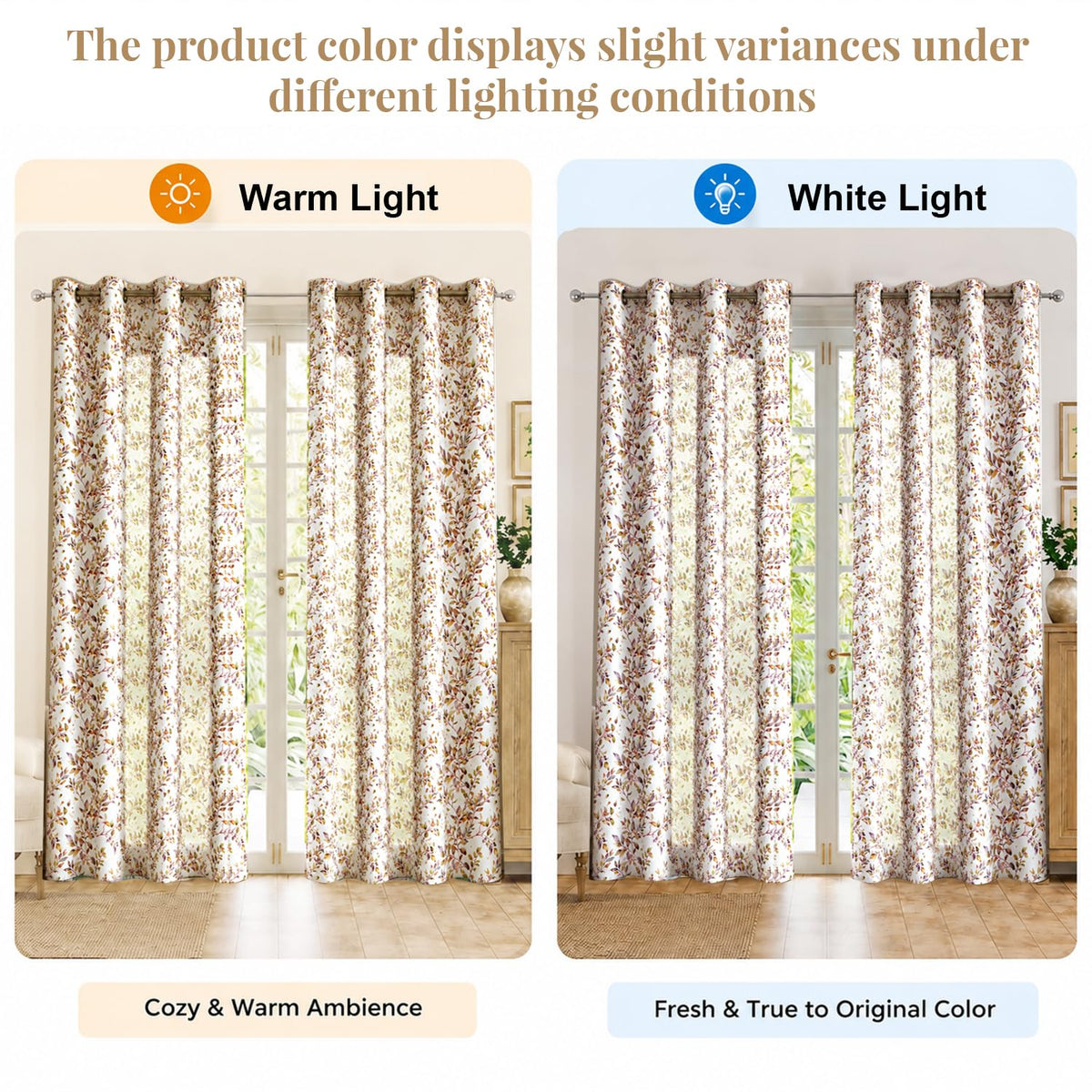 HOKIPO Petal Mist Sheer Eyelet Curtains, 7 Feet Long - Rosy Trails - image 5