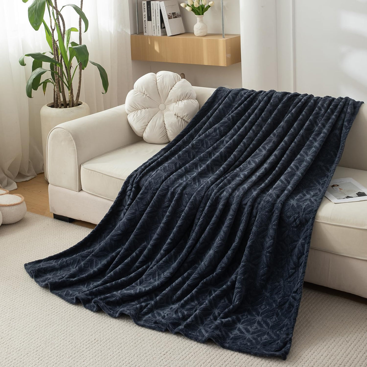 Dark Grey Colour Warm AC Blanket | HOKIPO