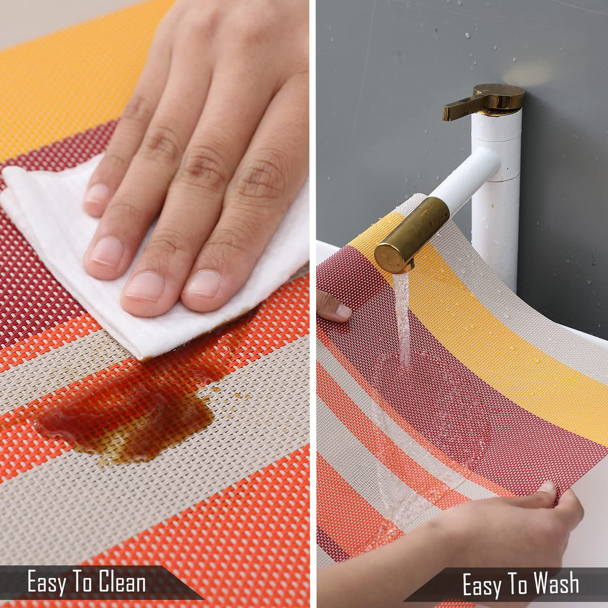 Buy Multicolour Washable PVC Dining Tables Runner | HOKIPO
