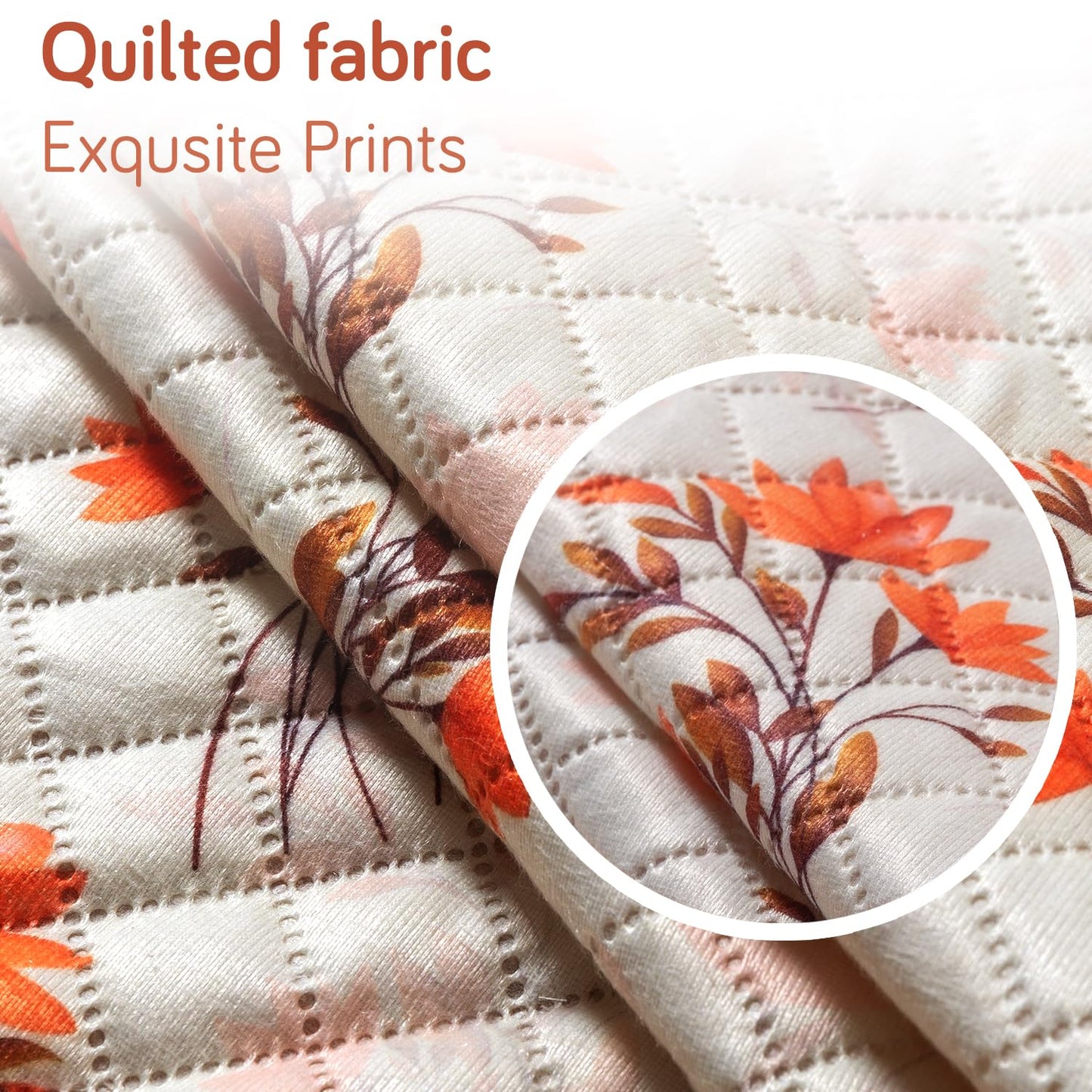 Quilted Sofa Seat Mat for 5-Seater Sofa (3+1+1), Tassel Twigs | Autumn Blossom