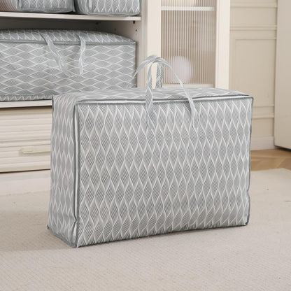 Foldable Clothes & Blanket Storage Bag – Moisture-Resistant, Zippered with Handles