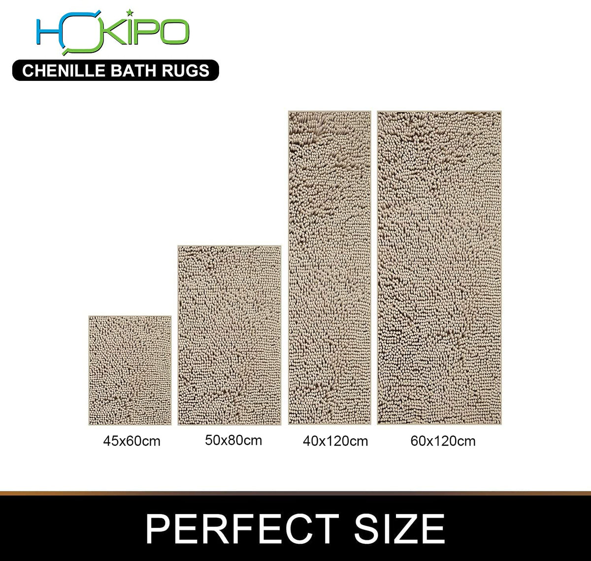Chenille Luxury Bath Rug, Extra Soft And Absorbent Large Bathroom, Beige