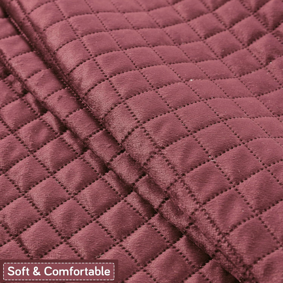 Quilt Classic 5-Seater Sofa Cover (3+1+1), Pink
