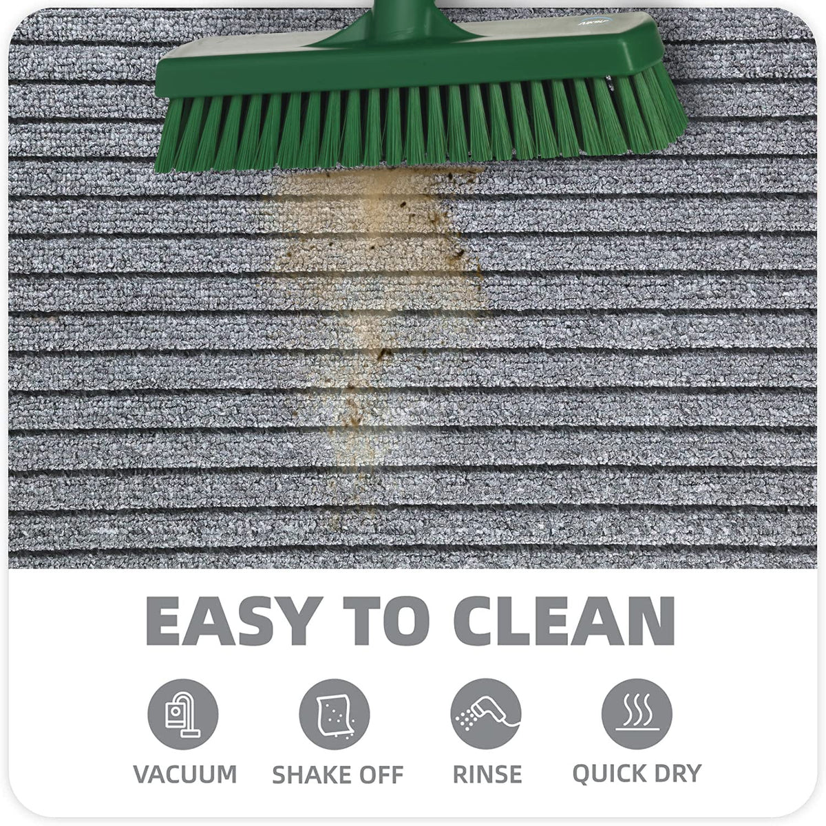 All Purpose Doormat with Rubber Backing, Thick mat for Outdoor and Indoor use, Grey