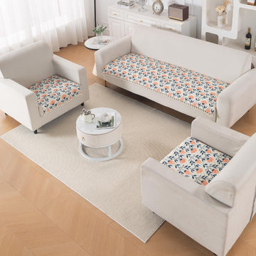 Quilted Sofa Seat Mat for 5-Seater Sofa (3+1+1), Tassel Twigs | Folk Garden