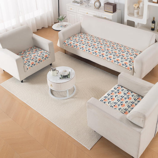 Quilted Sofa Seat Mat for 5-Seater Sofa (3+1+1), Tassel Twigs | Folk Garden