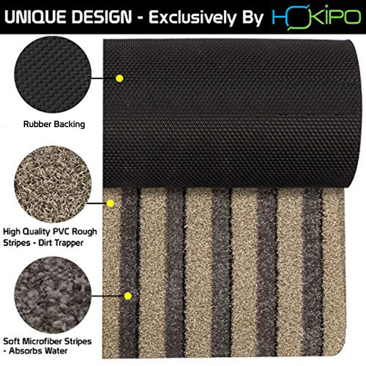 Rubber Back Dirt Trapper Entrance Door Mats Big Size, 48X78 Cm, Brown, Large Rectangle