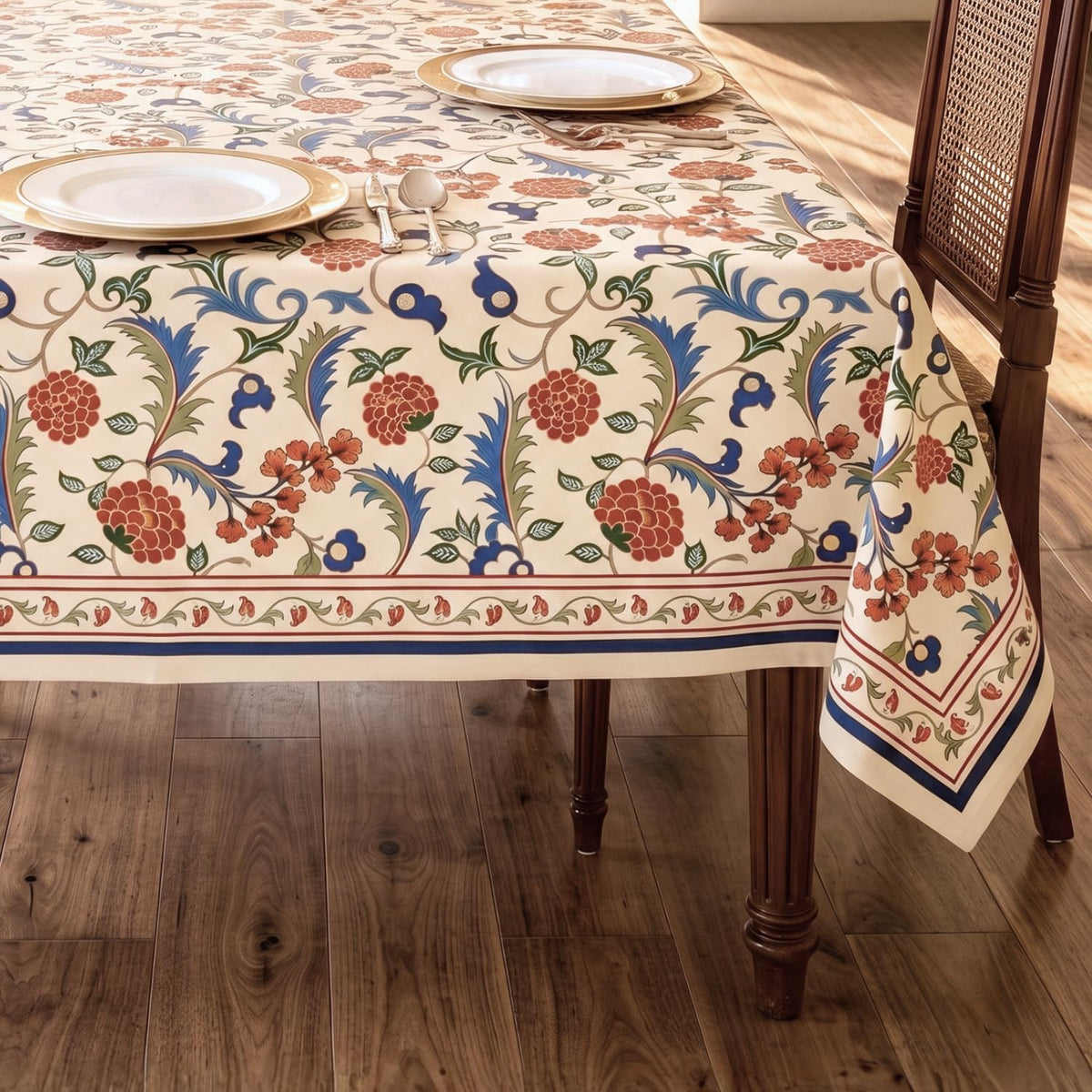 HOKIPO Dining Table Cloth for 6 Seater Table, Cream - image 1