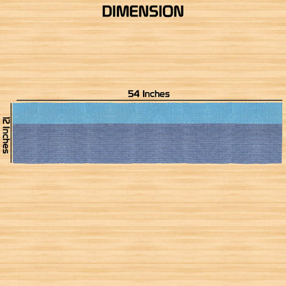 Cotton Ribbed Washable Table Runner for Dining Table 4 Seater, 12x54 Inches, Blue