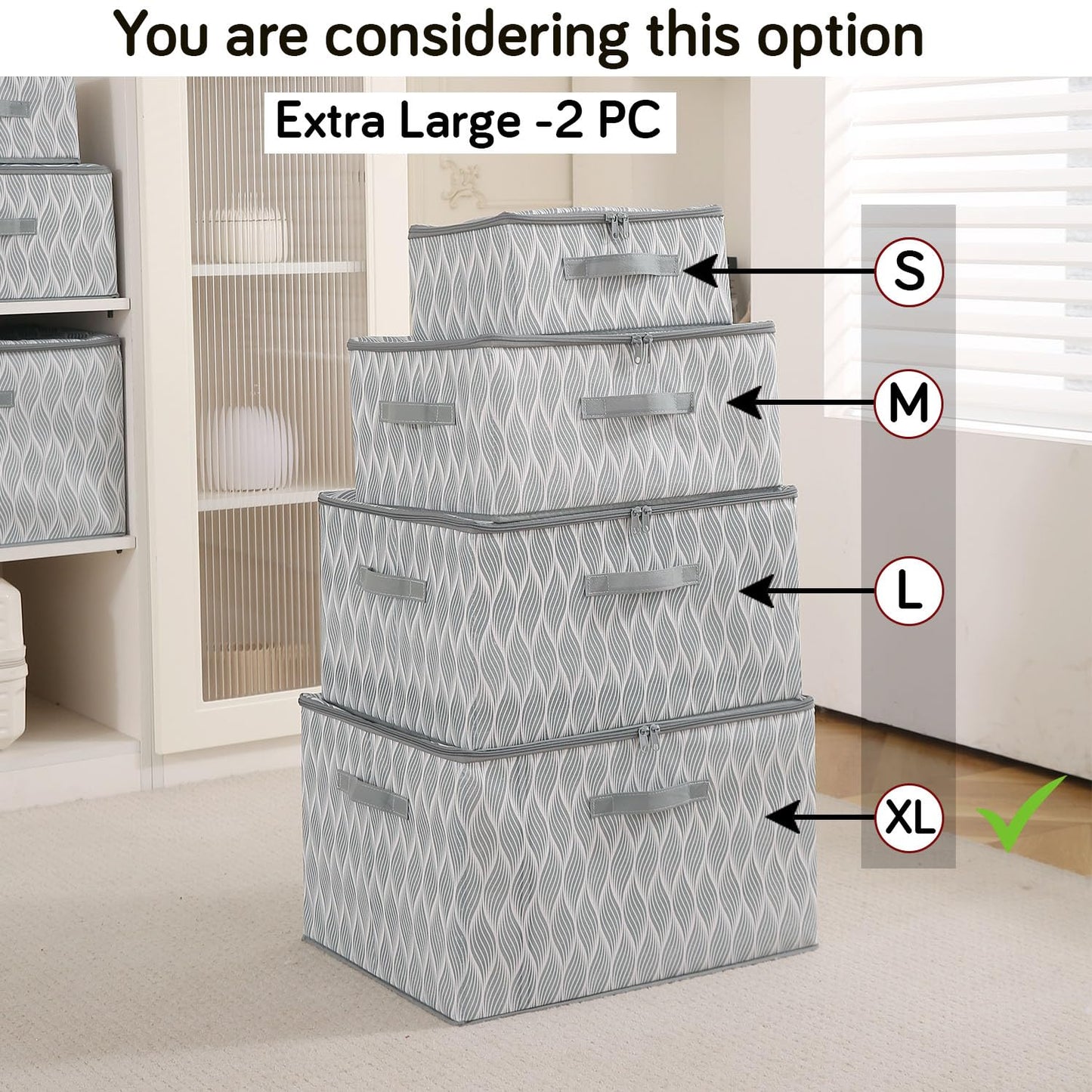 Foldable Clothes Organizer Box | Durable Non-Woven Storage with Zipper & Handle