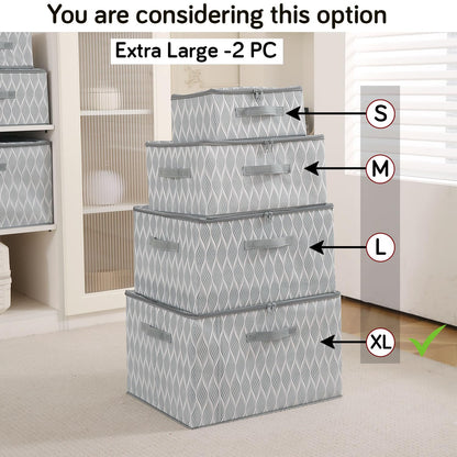 Foldable Clothes Organizer Box | Durable Non-Woven Storage with Zipper & Handle