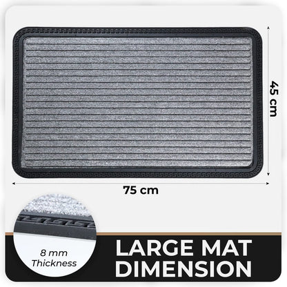 All Purpose Doormat with Rubber Backing, Thick mat for Outdoor and Indoor use, Grey