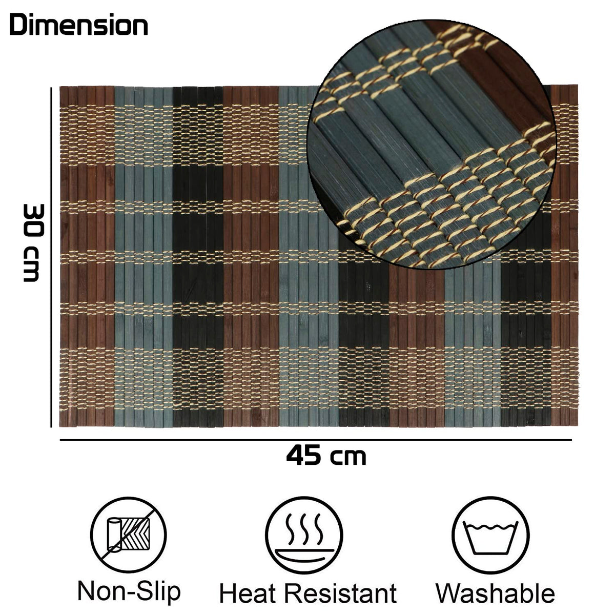 Buy Multicolor bamboo 45x30 cm placemat | Hokipo