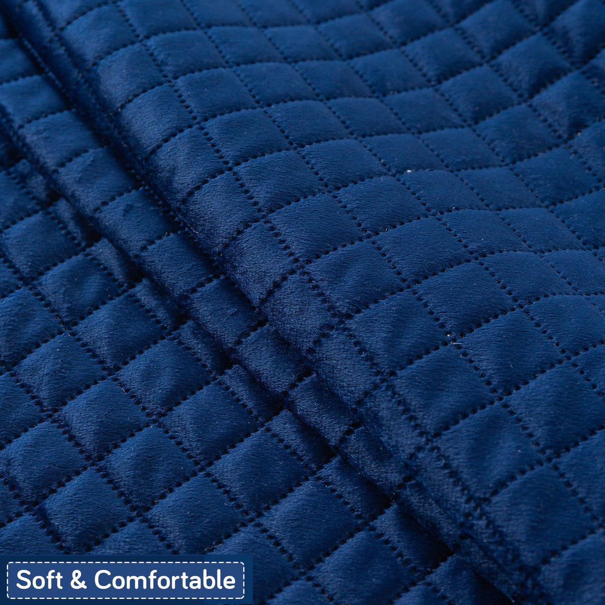 Quilt Classic 5-Seater Sofa Cover (3+1+1), Navy Blue