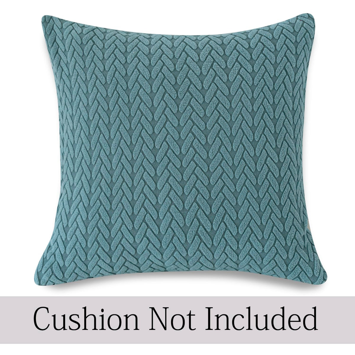 Carolina Blue Colour Grid Texture Jacquard Pillow Covers | 18x18 Inch