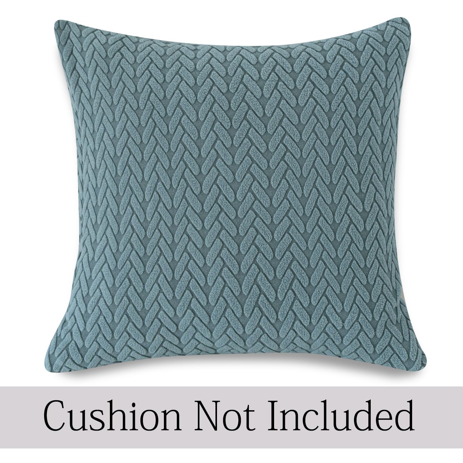 Carolina Blue Colour Grid Texture Jacquard Pillow Covers | 18x18 Inch
