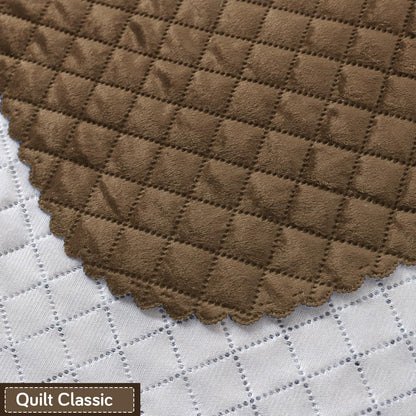 Quilt Classic 5-Seater Sofa Cover (3+1+1), Light Coffee
