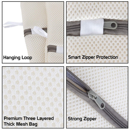 Premium Dual Layered Mesh Bags for Laundry Clothes Washing Bag, Pack of 5, Microfiber