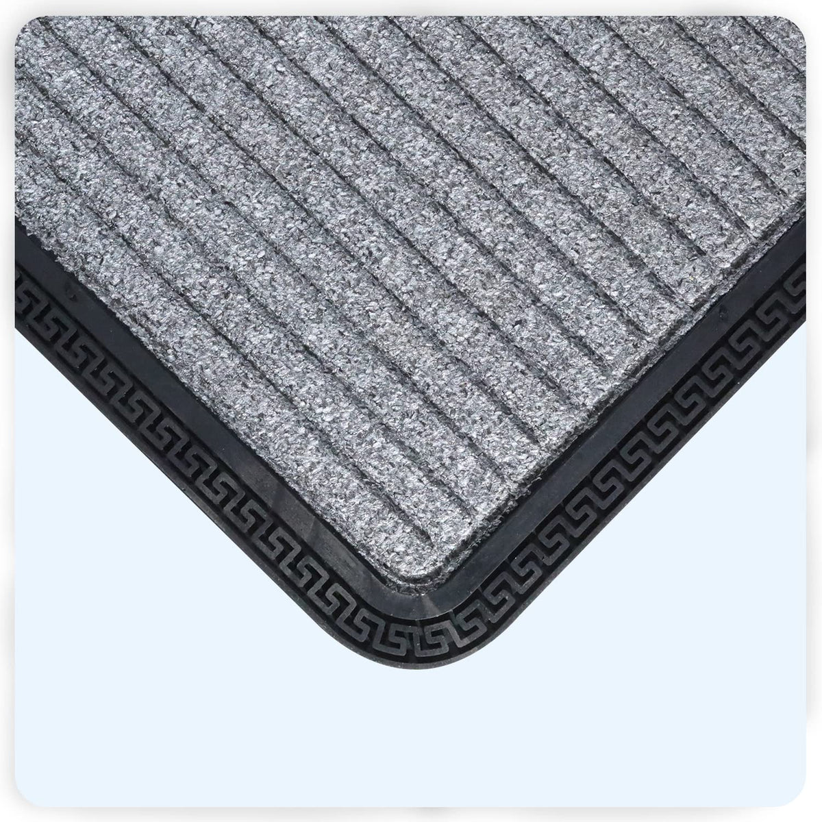 All Purpose Doormat with Rubber Backing, Thick mat for Outdoor and Indoor use, Grey