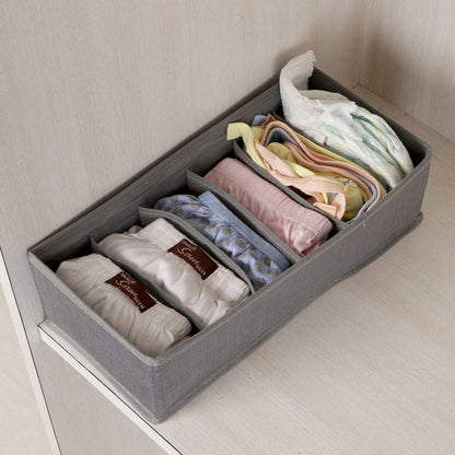 Non-Woven Fabric Undergarment Organizer Storage Box For Drawers Bra Panty Socks Tie Lingerie Organizer For Wardrobe, Grey