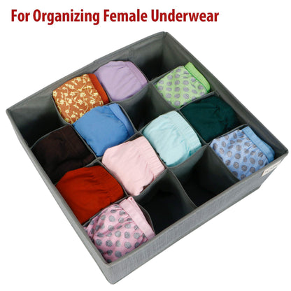 Fabric Wardrobe Organizer For Clothing Undergarments And Socks, Drawer Divider (Grey)