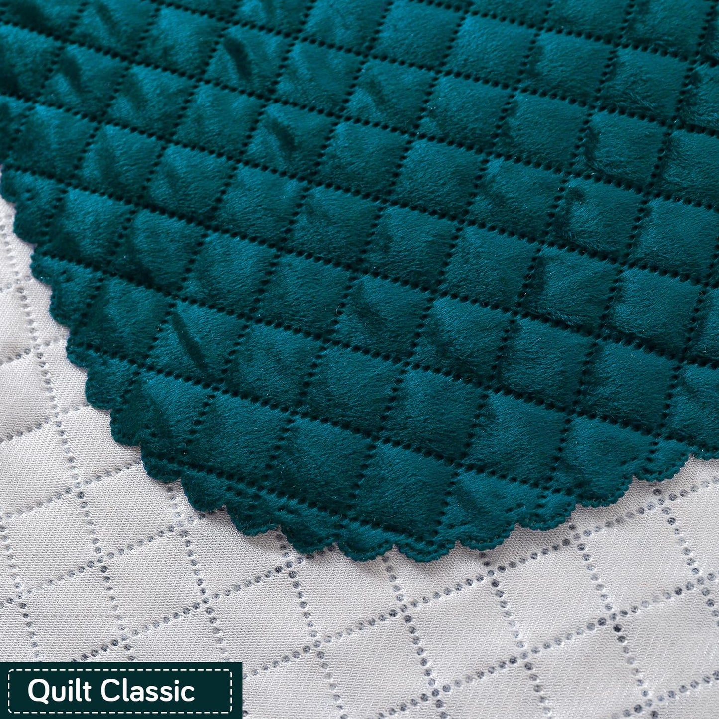 Quilt Classic 5-Seater Sofa Cover (3+1+1), Teal