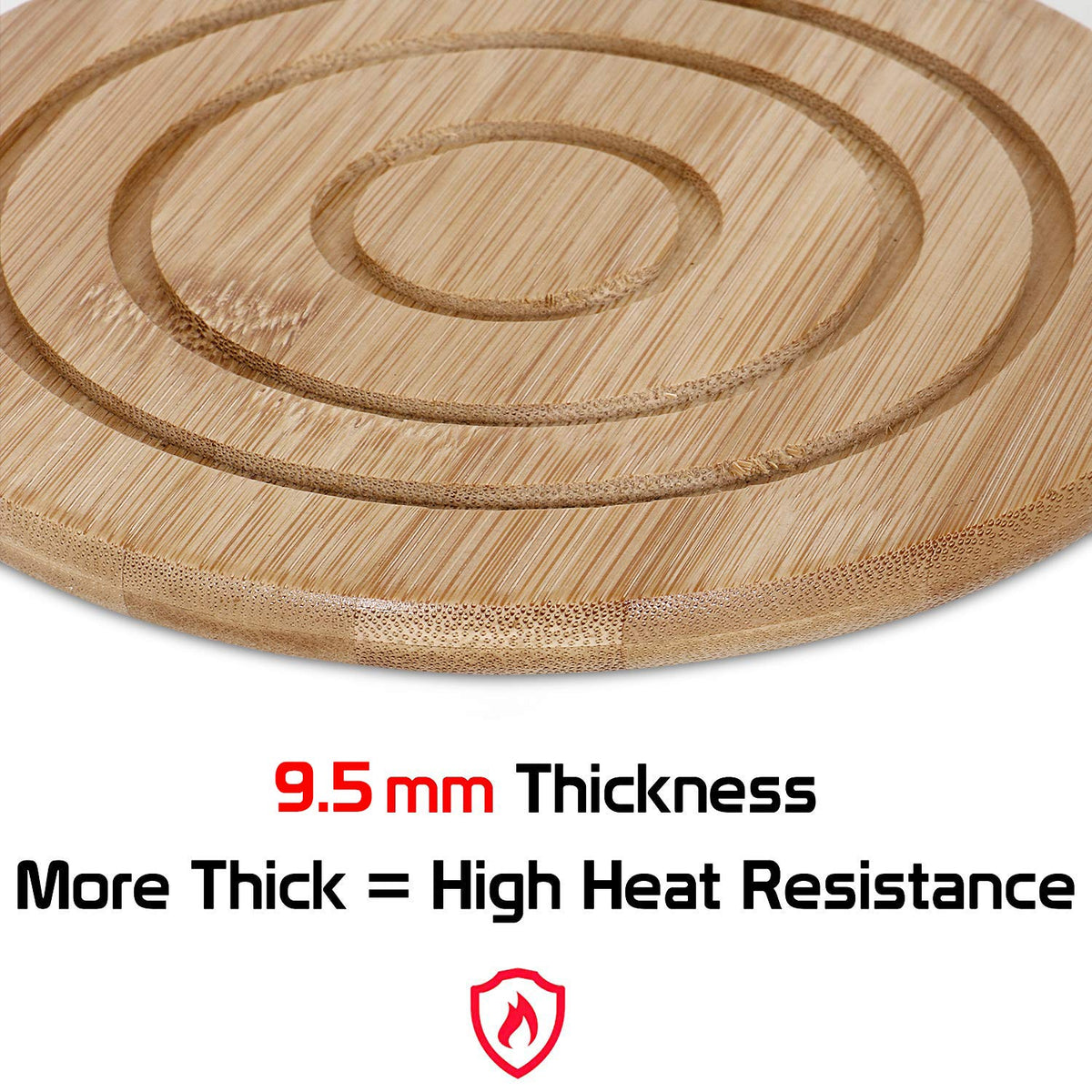 Buy High Heat Resistance Extra Thick Bamboo Coasters Set