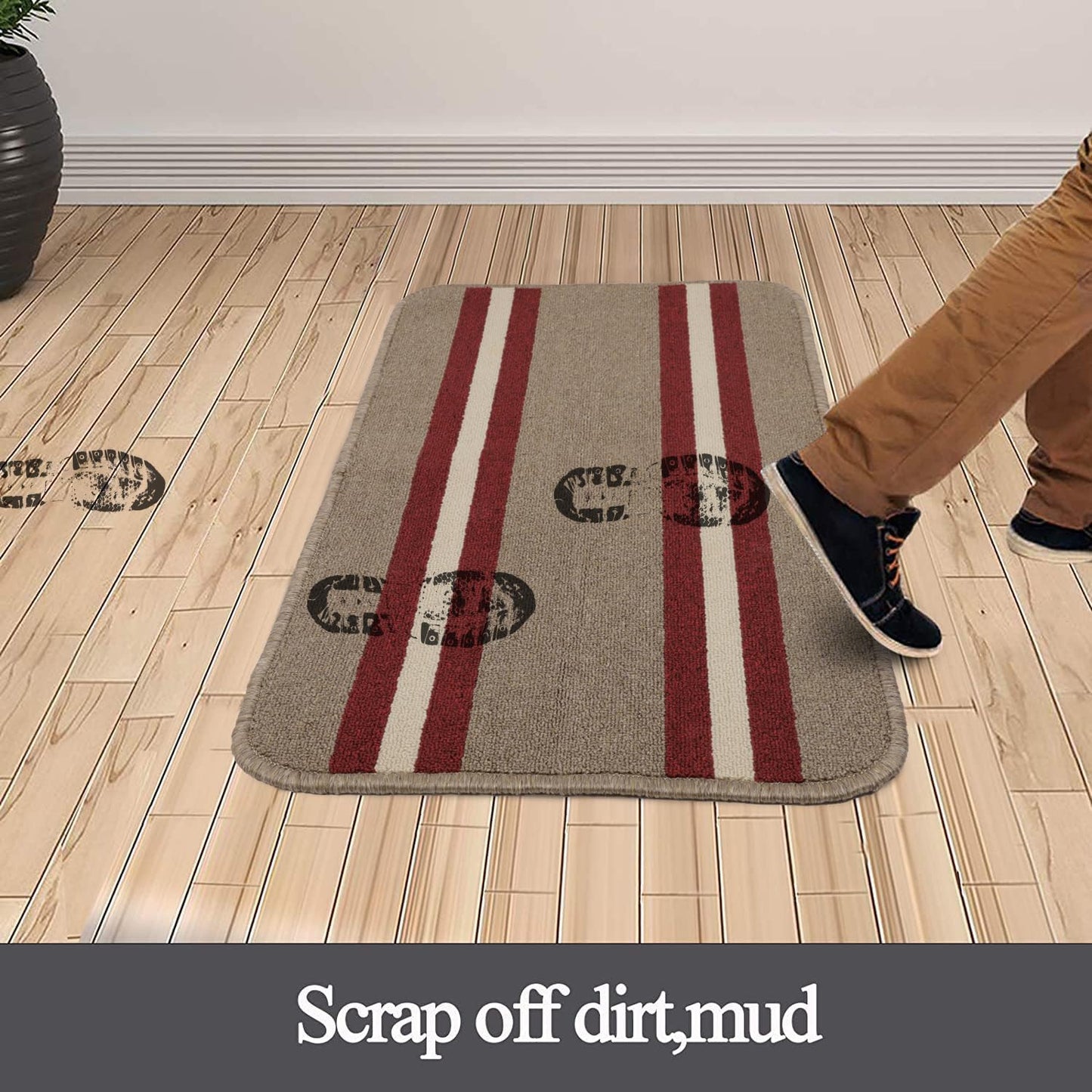 Doormat for Entrance, Size 45X75 cm, Brown