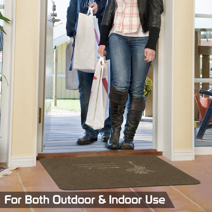 Antislip Rubber Back Dirt Trapper Inside Outside Main Door Mats for Entrance Big Size, 45 x 70 cm - Brown